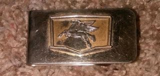 Vintage Mobiloil Gold Filled Money Clip With Pegasus