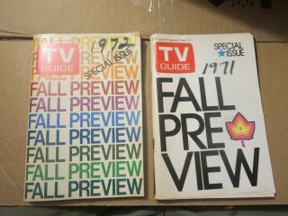 2 Vintage Tv Guides Fall Preview Issues From 1971 And 1972