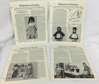 4 Vtg Friends Of Sasha Newsletters Uc Patterns Clothes Shoes Articles Paper Doll
