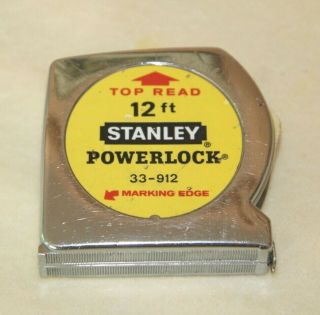 Vintage Stanley 12ft Top Read Power Lock Tape Measure 33 - 912