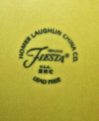 Vintage Fiesta Ware Lemon Yellow Dinner Plate.  10 1/2 ' Wide. 2