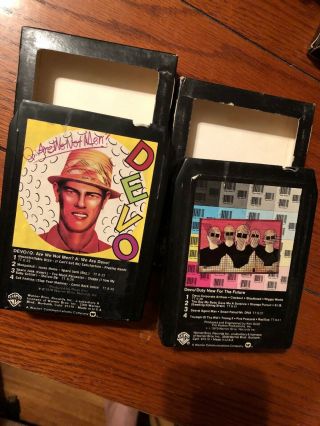 Two Vintage Devo 8 Track Tapes In Sleeve - Are We Not Men - Duty Now For The Future