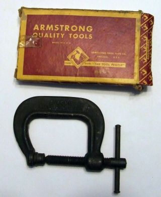 Vintage Armstrong Tools 4 " C Clamp,  1.  5 " Opening,  Usa Made,  78 - 401 1/2,