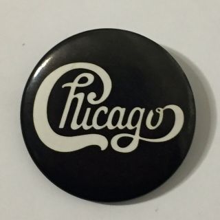 Vintage 70s Chicago The Band Button Pin Pinback Badge Metal Back Peter Cetera