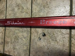 Vintage Schwinn Breeze Red And White Bicycle Chain Guard w/ Hardware 2