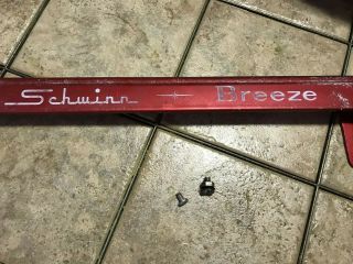 Vintage Schwinn Breeze Red And White Bicycle Chain Guard w/ Hardware 5