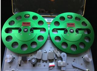 One Pair 7 " Anodized Aluminum Metal Reel To Reels Green