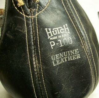 Vintage Hutch P - 100 Leather Boxing Speed Bag Punching Bag with Bracket 2