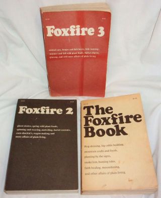Vintage Foxfire Book Set 3 Books - 1,  2,  3 Survival - Cabin - Simple Living - Anchor And