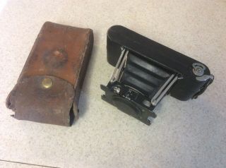 Antique Wollensac Optical Co.  Bionic Camera Old Photo Bellows Style With Case