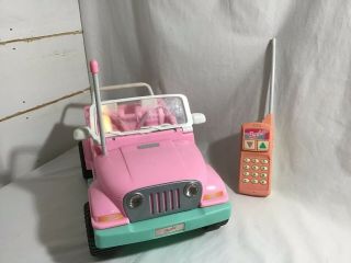 Barbie Vintage Pink Jeep Wrangler With Remote Control,  Battery Operated,  Parts