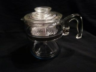 Vintage Pyrex Glass Flameware 6 Cup Percolator Coffee Pot 7756 B Complete