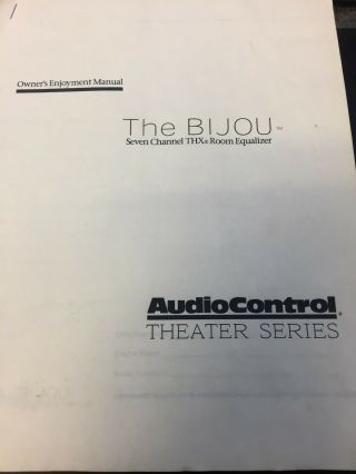 AudioControl The Bijou - 7 Channel THX Room Correction Equalizer - Home Theater 2