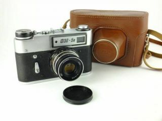Vintage Fed 5v Industar 61 L/d 2.  8/53 Lens Ussr Rangefinder Film Soviet Camera