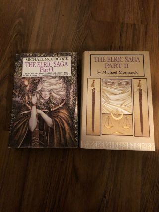 The Elric Saga Part 1 & 2 Michael Moorcock 2 Volumes Hcdj Set Vintage