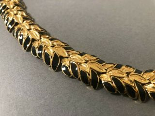 Sign Trifari Vintage Bracelet Mid Century Modern Enamel Flower Leaf Gold Tn 079
