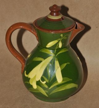 Vintage Watcombe Art Pottery Torquay Mottoware Lily Flower Teapot Bermuda Devon 2