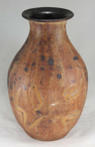 Vintage Large Berkshire Pottery 10¼ " Vase Signed Gs - Hillsdale,  Ny