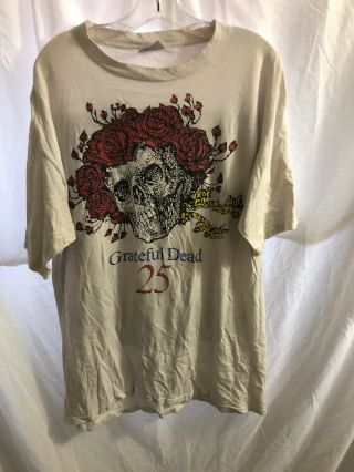 Vintage Grateful Dead 25 Year Anniversary 1990 T - Shirt Xl Brockum