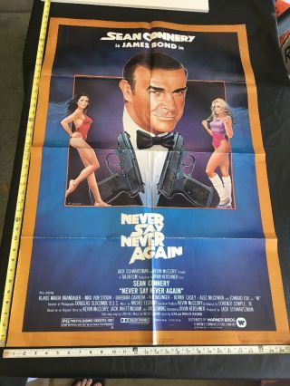 Vintage 1983 Never Say Never Again Theater Movie Poster 1 - Sh James Bond