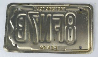 1991 Pennsylvania PA Penna Motorcycle Cycle License Plate Tag Old Vintage 3