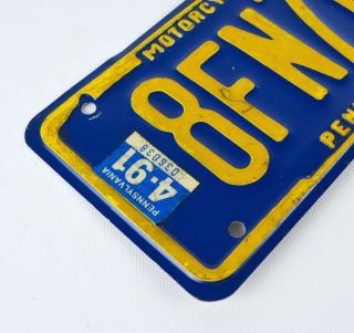 1991 Pennsylvania PA Penna Motorcycle Cycle License Plate Tag Old Vintage 5