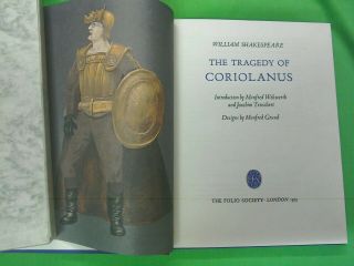 Folio Society Book,  The Tragedy Of Coriolanus,