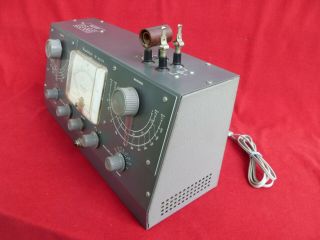 Heathkit QM - 1 Vintage Q Meter Unit,  test coil & Grayhill test clips 3