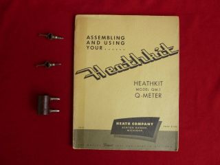 Heathkit QM - 1 Vintage Q Meter Unit,  test coil & Grayhill test clips 8