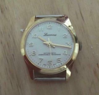 Vintage Lucerne Gents Mechanicalwrist Watch In Order,  Old Stock W22