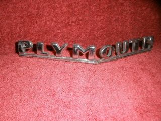 Vintage Plymouth Emblem Hood V Shaped 1940s 1946 1947 1948 Script Hot Rod 1930s