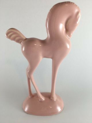Roselane Pink Horse Figurine California Pottery Vintage Mid - Century