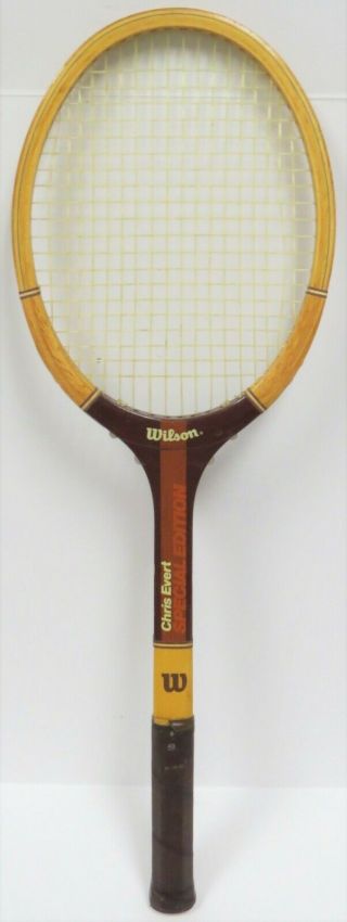 Wilson - 4 Vintage Wooden Tennis Rackets - - Chris Evert Champ,  Jimmy Connors 2