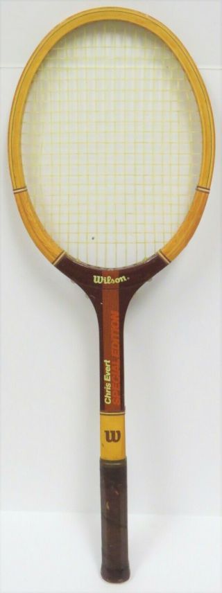 Wilson - 4 Vintage Wooden Tennis Rackets - - Chris Evert Champ,  Jimmy Connors 3