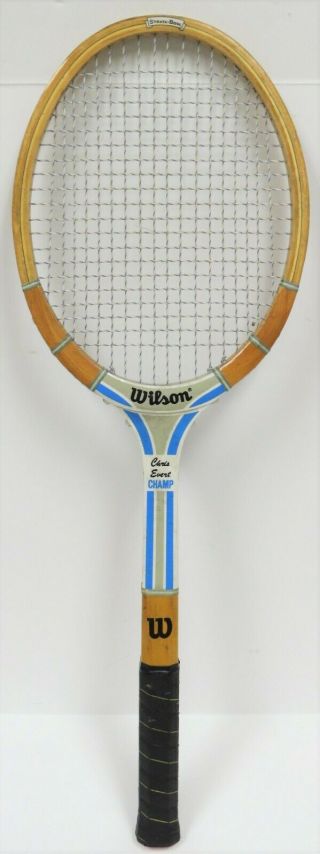 Wilson - 4 Vintage Wooden Tennis Rackets - - Chris Evert Champ,  Jimmy Connors 4