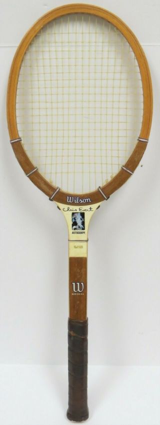 Wilson - 4 Vintage Wooden Tennis Rackets - - Chris Evert Champ,  Jimmy Connors 6