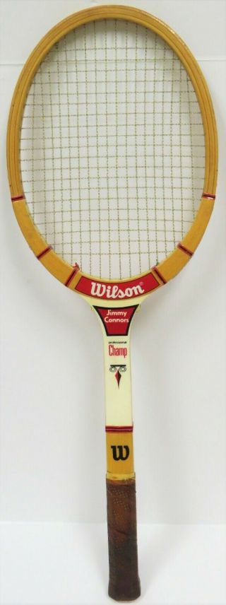 Wilson - 4 Vintage Wooden Tennis Rackets - - Chris Evert Champ,  Jimmy Connors 8