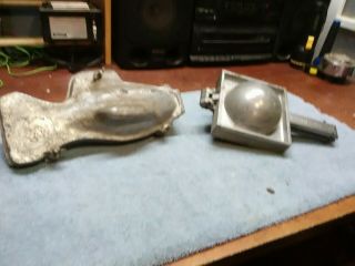 2 Vintage Fish And Cannon Ball Molds Lingcod Fishing Lead Hand Pour Molds