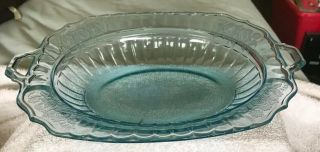 Vintage Hocking 10 " Mayfair Open Rose Vegetable Bowl Ice Blue Depression Glass