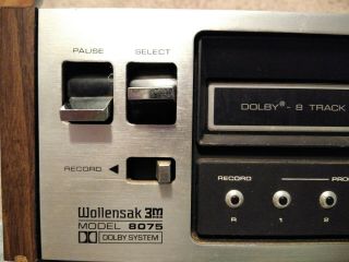 Vintage Wollensak 3m 8075 Dolby 8 Track Stereo Tape Player Recorder