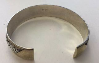 Vintage Two Tone Sterling Silver 925 Chunky & Unique Cuff Bracelet 7.  5 