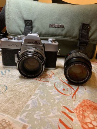 Minolta Srt 101 W/ 2 Lenses And An Bag