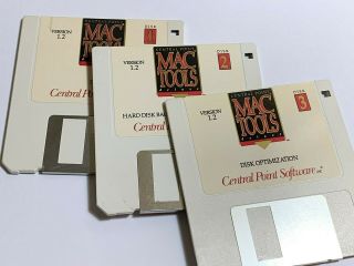 Vintage 1991 Mac Tools Version 1.  2 Central Point Software 3.  5” Floppy Disks (3)