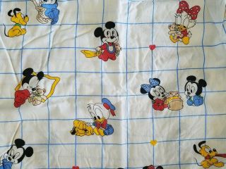 Vintage Dundee Disney Babies Fitted Crib Sheet Mickey Minnie Mouse Donald Daisy