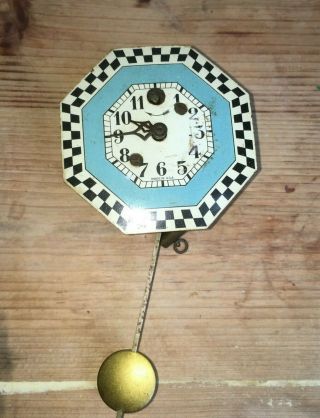 Vintage Lux and Keebler Metal & Resin Type Miniature Wall Clocks with Chimes 6