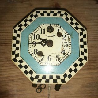 Vintage Lux and Keebler Metal & Resin Type Miniature Wall Clocks with Chimes 7