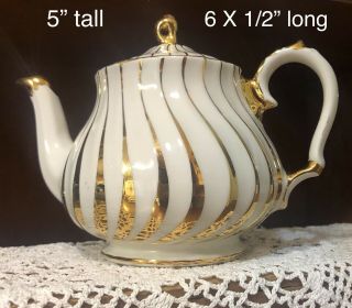 Vintage Sadler England Gold Swirl Teapot 2 Cup Windsor Jt25 Flawless