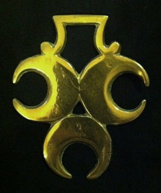 Vintage Freestanding Three Crescent Moons Harness Brass England Wow Your Walls