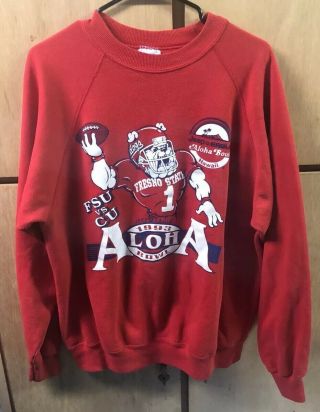 Vintage 1993 Fresno State Bulldog Aloha Bowl Sweatshirt,  Sz Adult Xl,  Football