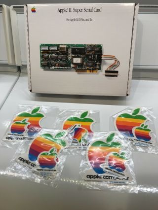 Vintage Apple Computer Rainbow Logo Decals,  Orig Package,  Ex,  Apple Box